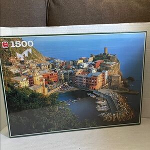 Vintage JUMBO Vernazza, Italy 1,500 Pieces Jigsaw Puzzle New Sealed 60x90 Cm